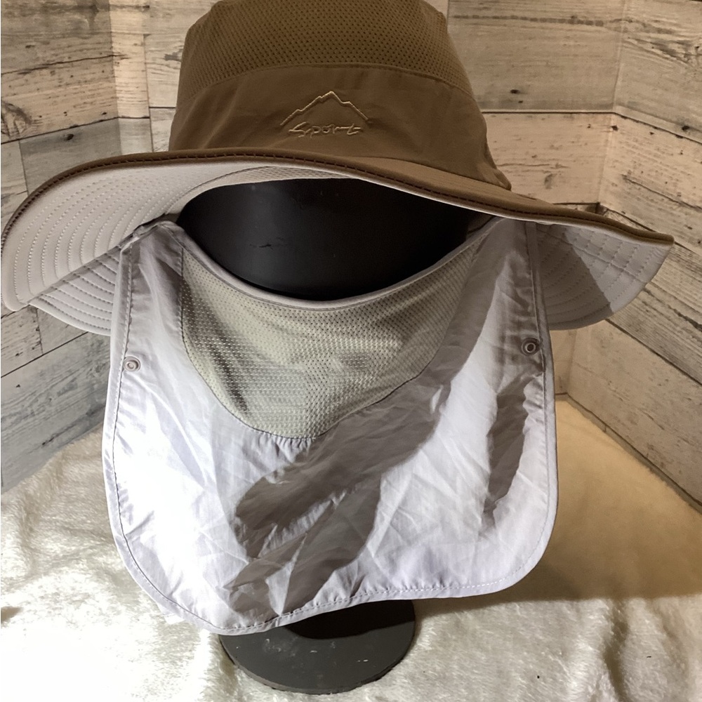 Sportz Beige  Sun Hat with face shield and Neck Flap One size